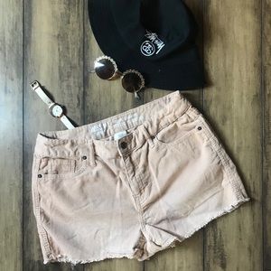 High waisted corduroy cut offs